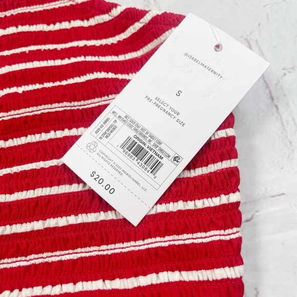 Isabel Maternity NWT babydoll red white stripe tank size Small - Picture 4 of 9
